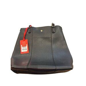 Montana West Leather Large Snap Close Tote Bag Hand Bag Black Double Straps NWT